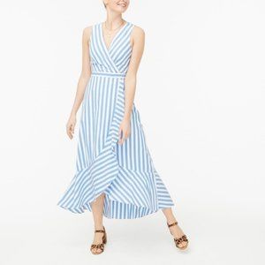 J. CREW ruffle striped wrap dress